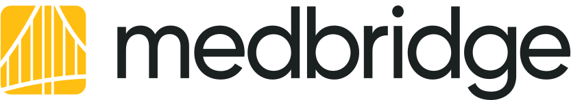 MedBridge logo with a yellow bridge icon and "medbridge" in bold black letters.